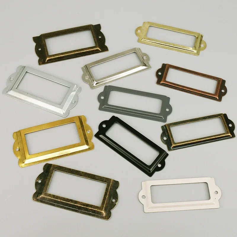 Furniture Hardware Names - 20 Stück antike Eisen-Etikettenrahmen, Namensschildhalter für