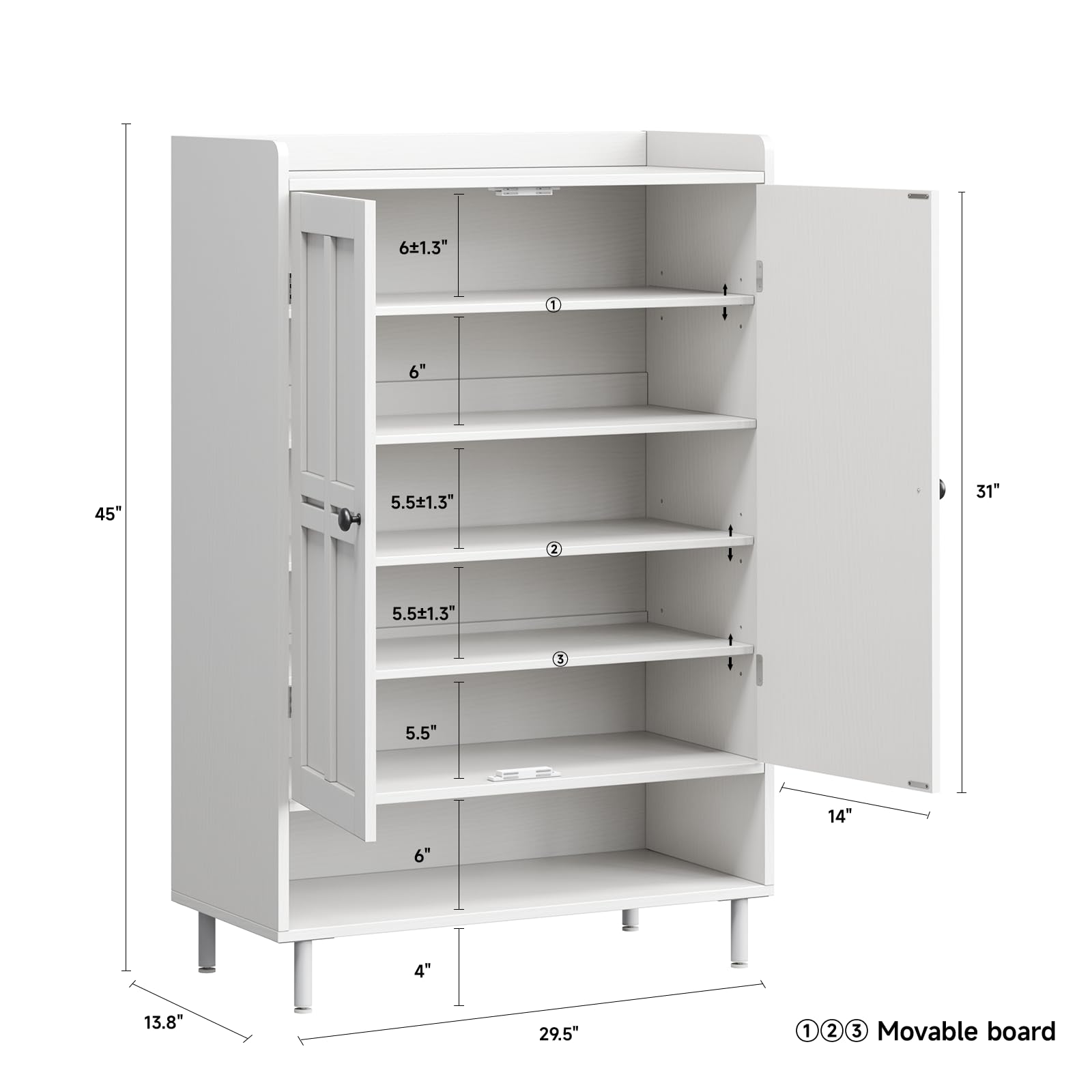 6-stöckiger Schuhschrank, 114  – Cabinet Hinge Overlay Bewertung und Preis