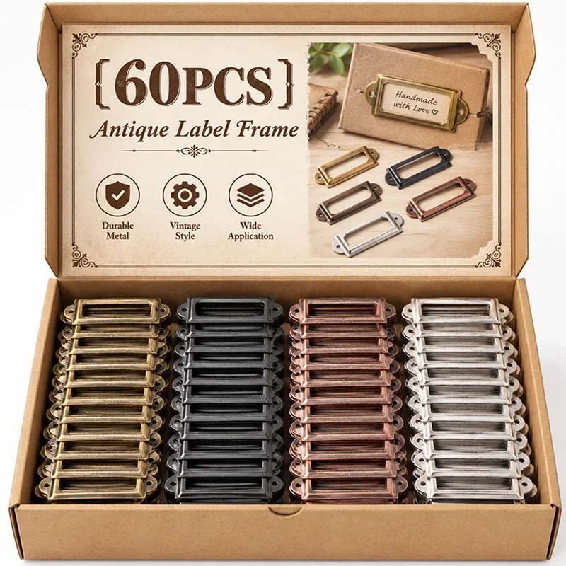 Metallischer Vintage-Etiketten – Furniture Hardware Names Bewertung und Preis